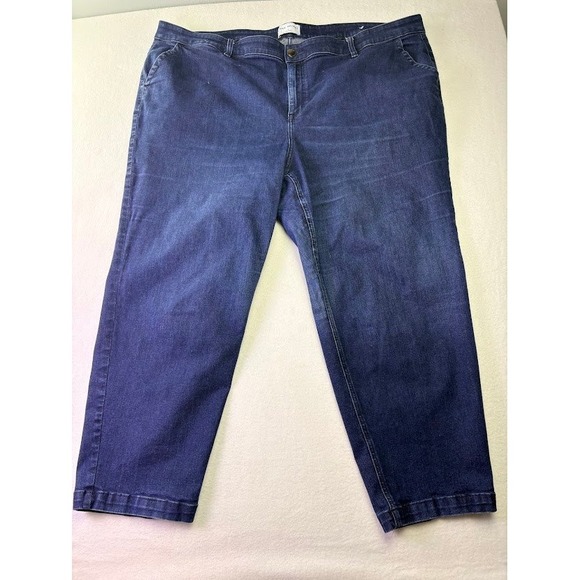 Lane Bryant Denim - Lane Bryant Slim Ankle Jeans Womens Plus 28 Blue Dark Wash Flex Magic Waistband